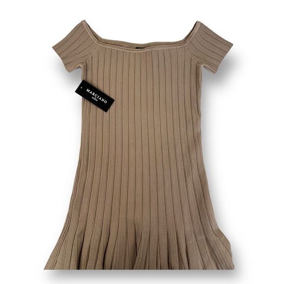Marciano By Guess Ranya Sweater Dress Nude Sand Size Medium - Picture 7 of 7